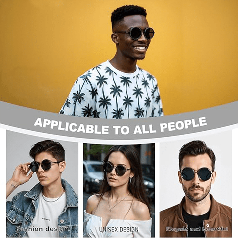 1 Pair of Adjustable ND, Steampunk Rotating Lens Glasses, Mechanical Style Frame (Black/ Gray/ Golden), Unisex, Retro Fashion Accessory, High-Quality Lenses, Adjustable Brightness, Durable Material, Suitable for Driving And