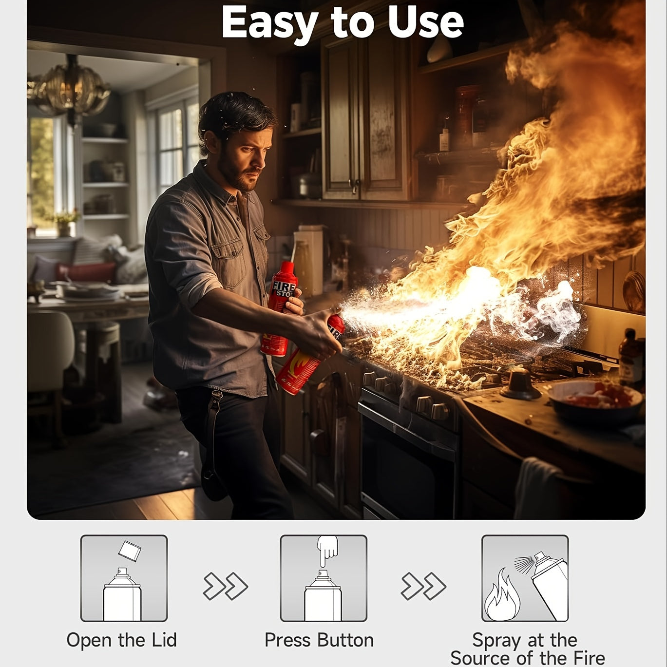 [Portable 4-in-1] 2pcs/4pcs Fire Extinguisher For Home, Car, Kitchen, Boat - Portable Formula Fire Stop Small - 4-in-1 With Mounting Bracket