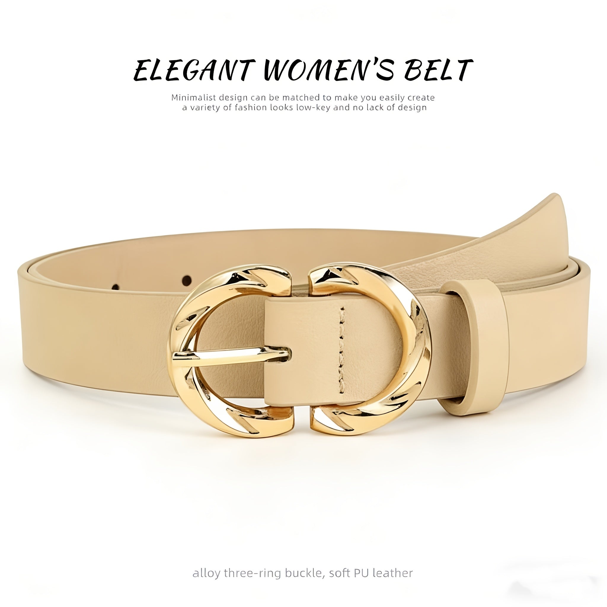 4pcs Set - Women's Fashion Belt, Retro Appearance with Elegant Golden Metal Buckle, Adjustable Design Suitable for Daily Casual Clothing Such As Jeans And Skirts