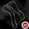 925 Sterling Silver Necklace, Handcrafted 1mm Round Snake Bone Necklace, Classic And Simple Design, Suitable For All Occasions - Christmas, Halloween, Valentine'S Day, Anniversaries Or As A Holiday Gift - Buy 2 Get 1 Free