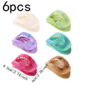 2D Flat - 5/6pcs Set of Oversized Shark-Shaped Hair Clips - Soft And Vibrant Colors Features: - Non-Slip Curved Claw Design - Extra-Large Flat Clips Ideal For: - Beach Outings - Travel Adventures - Parties - Everyday Wear