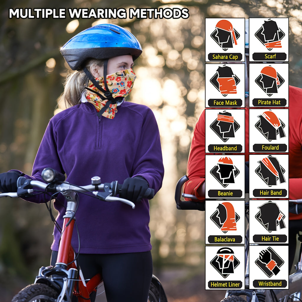 30pcs Neck Gaiters Scarf Elastic Wrap Headband Sweat Absorbing Bandana for Women Men Sports Yoga Running