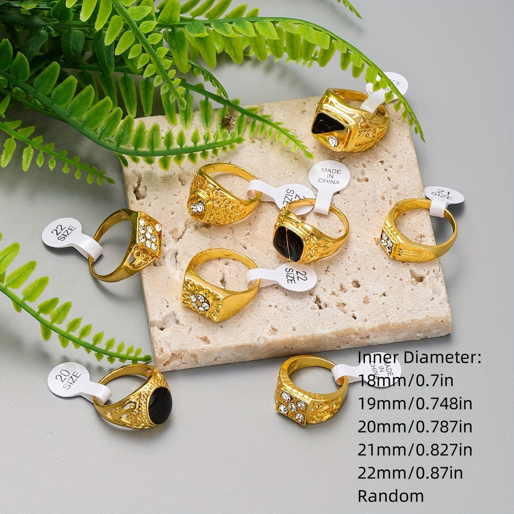 20pcs Men Ring Set Durable High-End Men Gifts Ideas Christmas Random Sizes and Styles Ring for Casual Attire and Parties Perfect Holiday Gifts Women Men's Rings