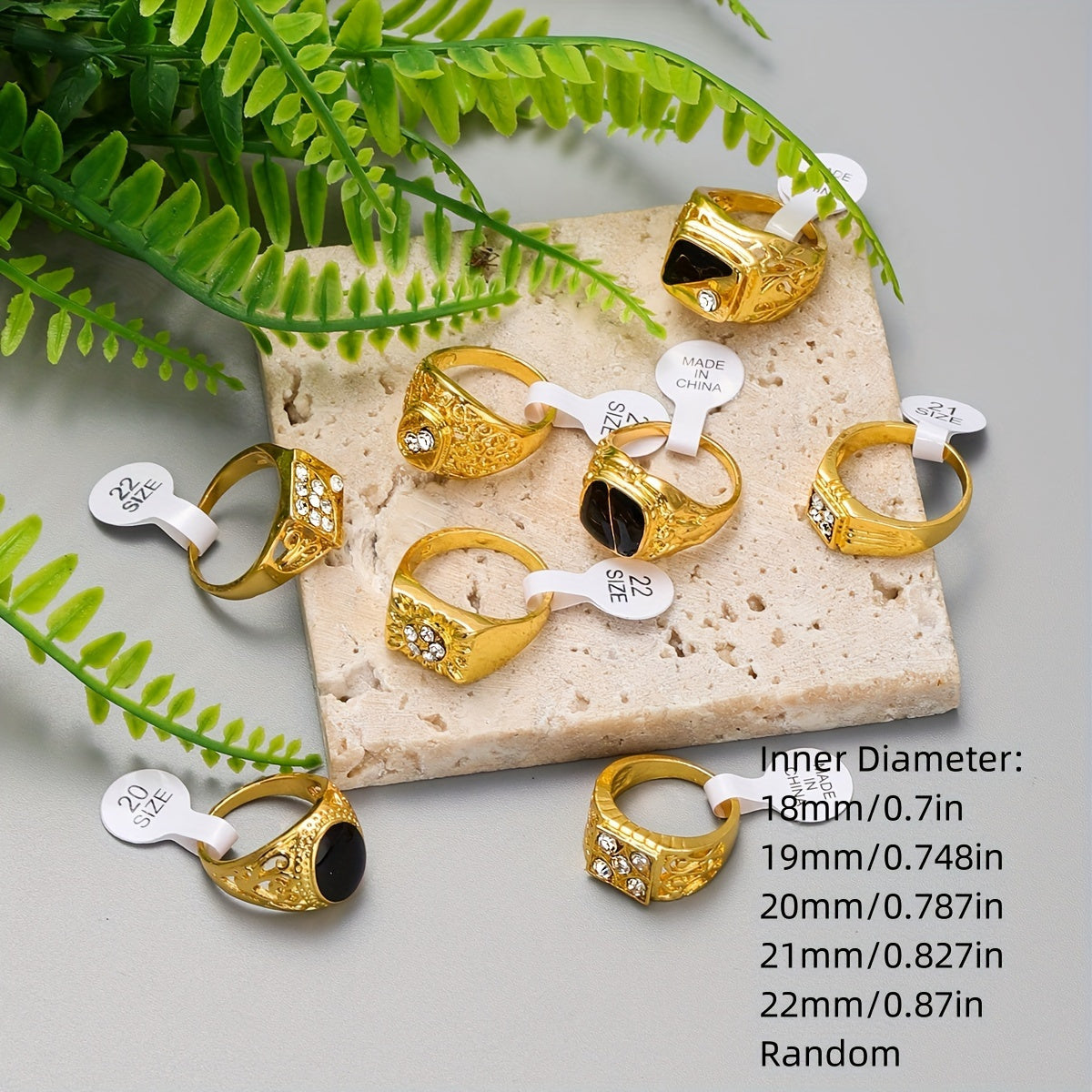 20pcs Men Ring Set Durable High-End Men Gifts Ideas Christmas Random Sizes and Styles Ring for Casual Attire and Parties Perfect Holiday Gifts Women Men's Rings