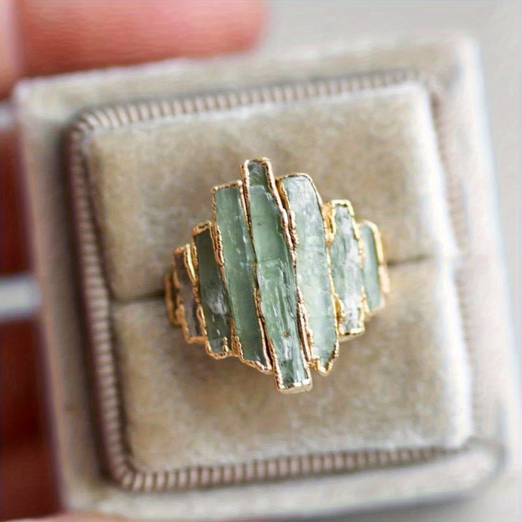 A Beautiful Bohemian-Style Women'S Ring, with Its Exquisite Metal Edge Inlay And Ingenious Integration, Is Suitable for Those Who Pursue Uniqueness And Love Natural Style Additions. It Is The Perfect Valentine'S Day And Festival Gift
