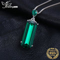 1pc 925 Sterling Silver Gorgeous and Elegant Classic Design Exquisite Multi-faceted Fancy Cut Simulated Green Emerald Silver Pendant Necklace 17.72inch for Women for Prom Party Banquet for Dating Gift Fine Jewelry