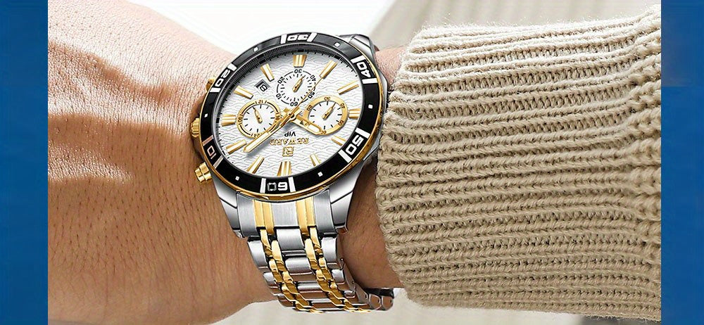 Introducing The Latest Collection of Premium Men'S Business Watches Featuring Stainless Steel, Quartz Movement, Chronograph Functions, And Luminous Displays for Sports Enthusiasts