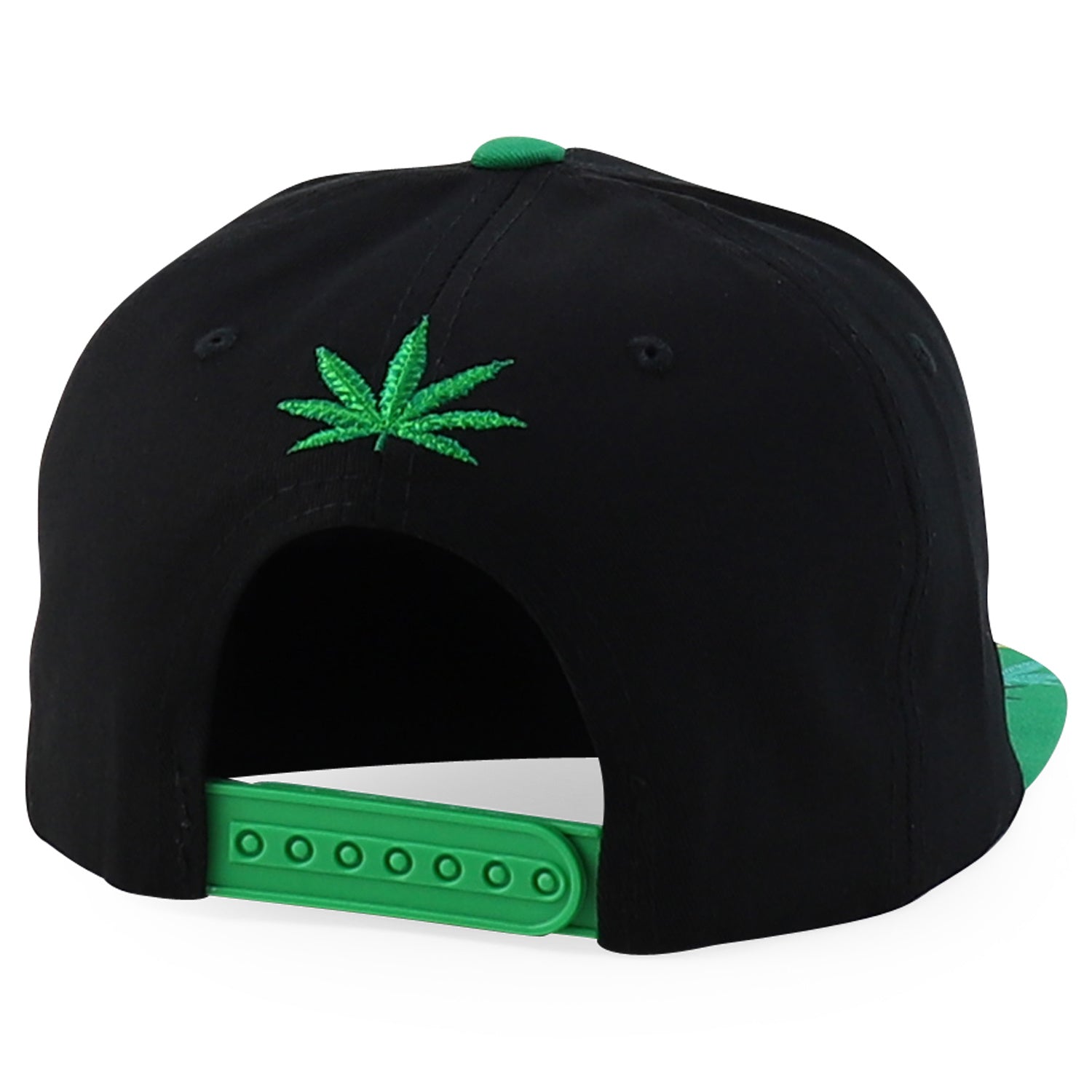 Rasta MJ Leaf 3D Embroidered Flat Bill Snapback Cap