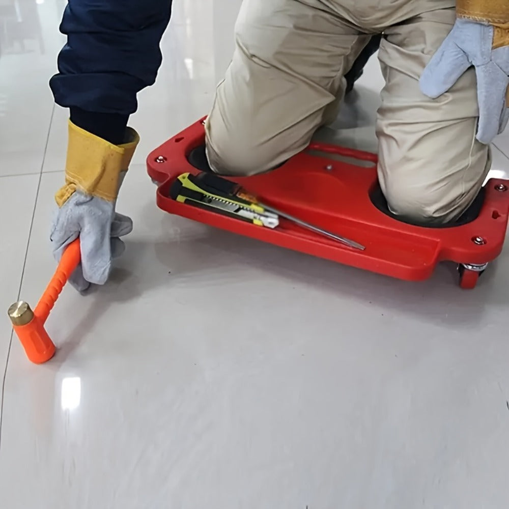 [With Wheels] 1pc Rolling Knee Pad Platform with Wheels, ABS Material, Multi-Function with Built-In Tool Tray, Comfortable Cushioned Kneeling Pad for Machine Workers, Carpenters, Flooring, And Car Repairs