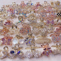 Random 10pcs Luxrious Zirconia Bow Hair Additions for Women- Charm Flower Design Claw Clips, Colorful Non-Slip Hair Claw Jaw Clips, Elegant Barrettes Headwear, Suitable for Styling & Wedding, Daily Accessory