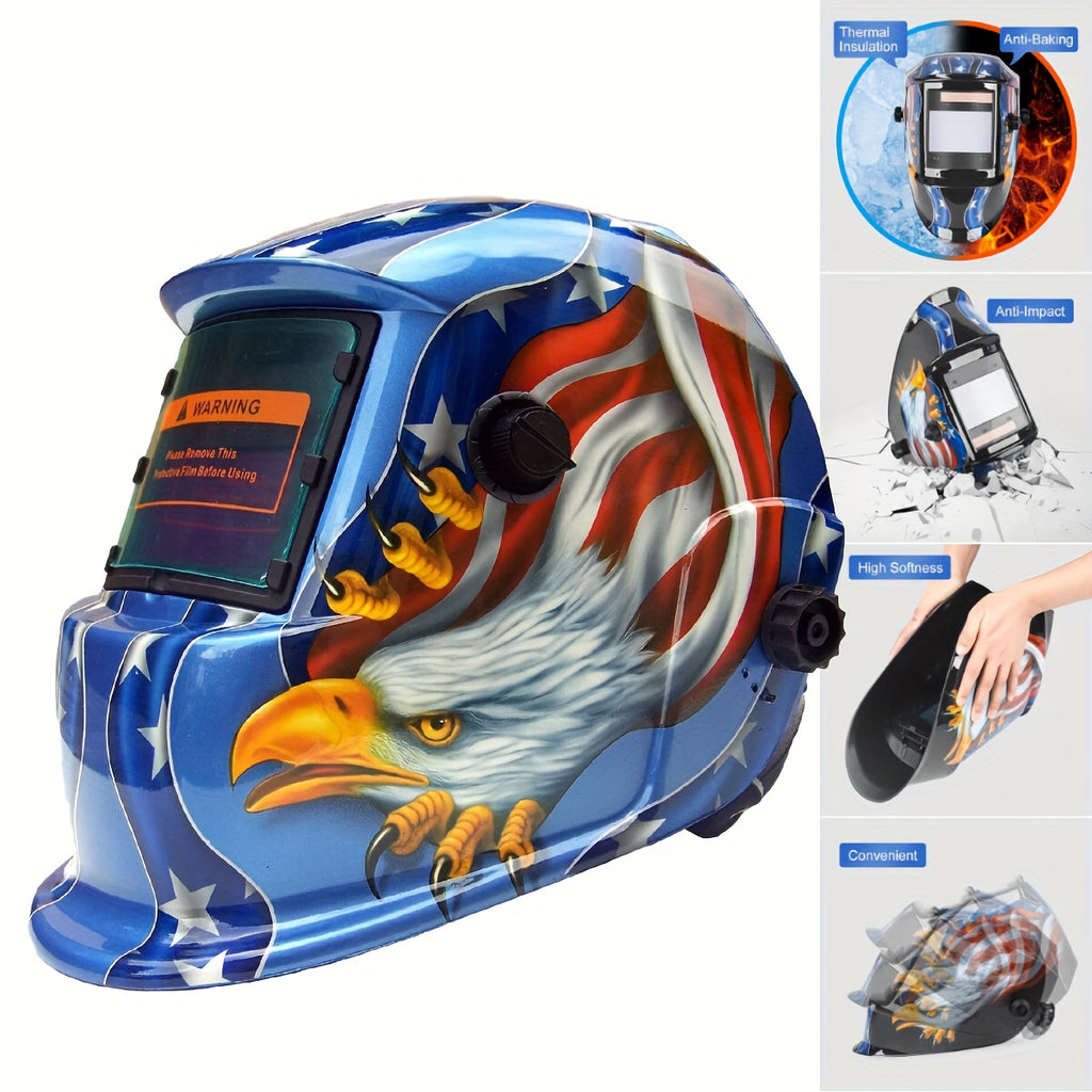 True Color Solar Powered Auto Darkening Welding Helmet, Large View Area True Color Welder Helmet Auto-Darkening Welding Helmet/Hood/Mask