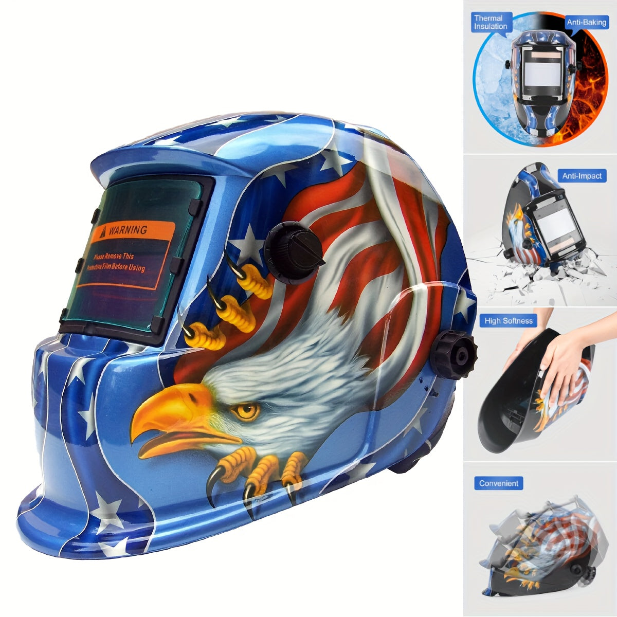 True Color Solar Powered Auto Darkening Welding Helmet, Large View Area True Color Welder Helmet Auto-Darkening Welding Helmet/Hood/Mask