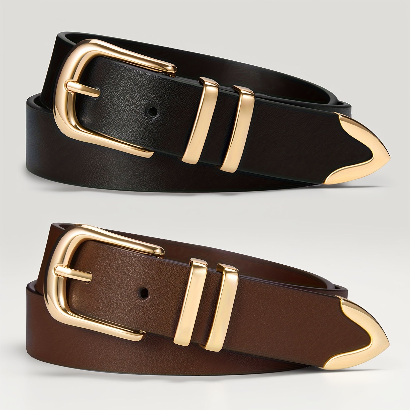 2pcs Women'S Belt Set, Multi-Color Combination Pack, Daily Casual And Office Versatile Belts for Dresses And Pants