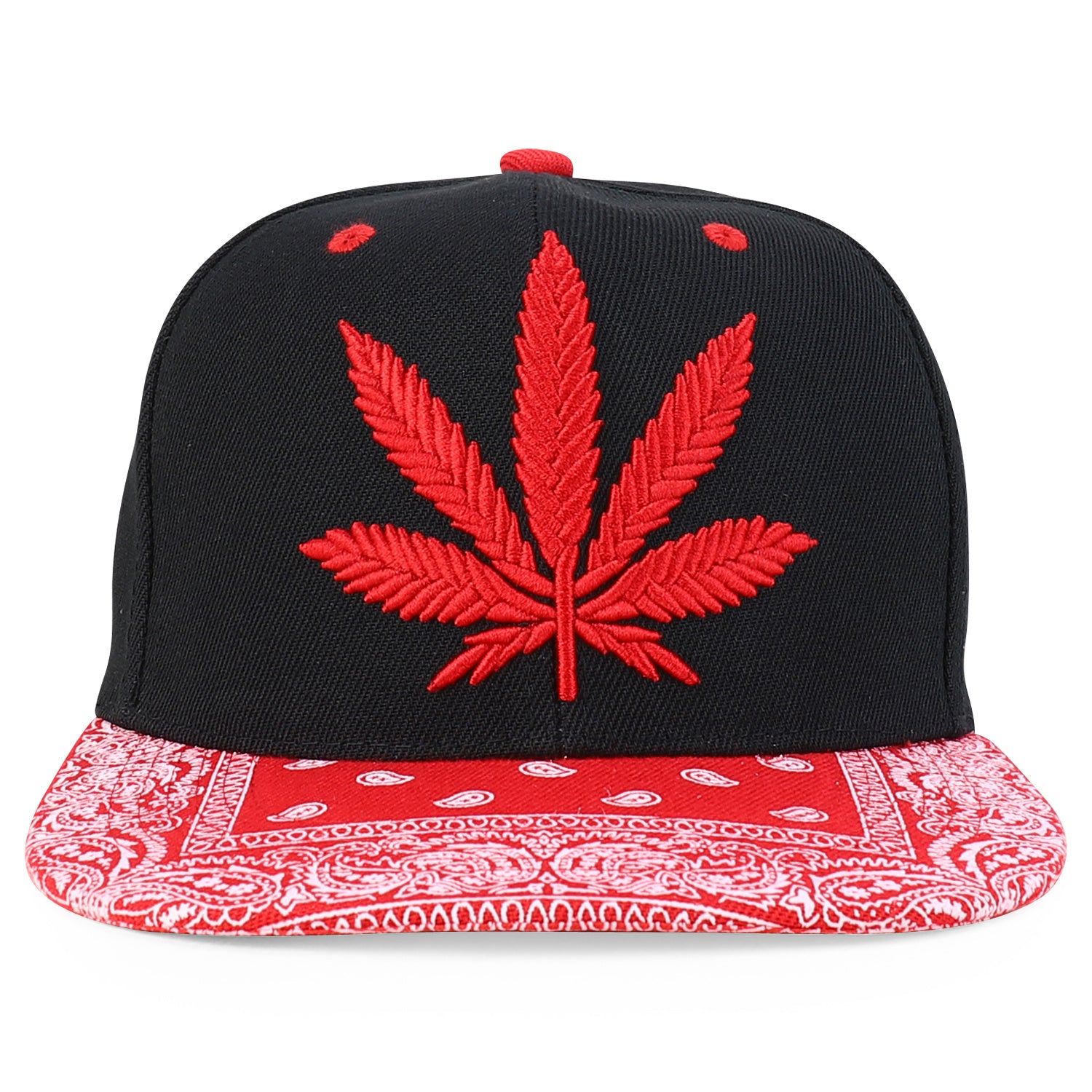 Rasta MJ Leaf 3D Embroidered Flat Bill Snapback Cap