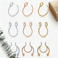9/16/28pcs Fashion Fake Septum Fake Nose Rings Hoops, Faux Nose Piercing Hoop Clip On Nose Rings, Non Piercing Sparkling Body Piercing Jewelry for Women Men