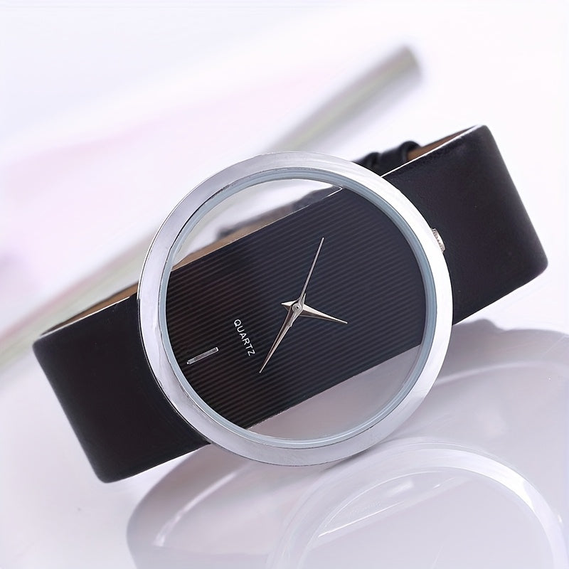 Cool Easy Style Transparent Dial Clock Analog Quartz Women Wrist Watch Creative Exquisite Beautiful Gift Watch