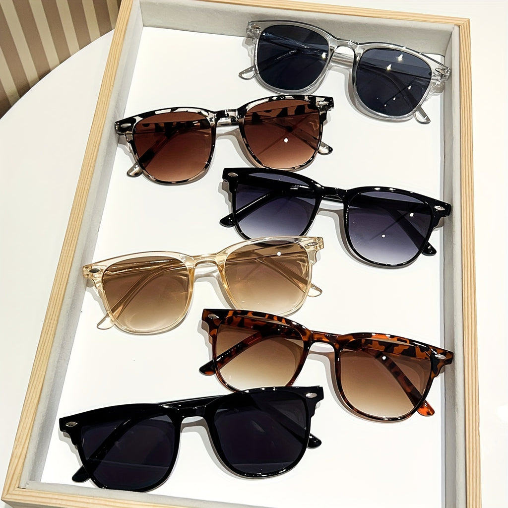 6pcs European and American Fashion& Trend Small round Rim Hot Mixed Party All-Matching Street Shot Essential Glasses