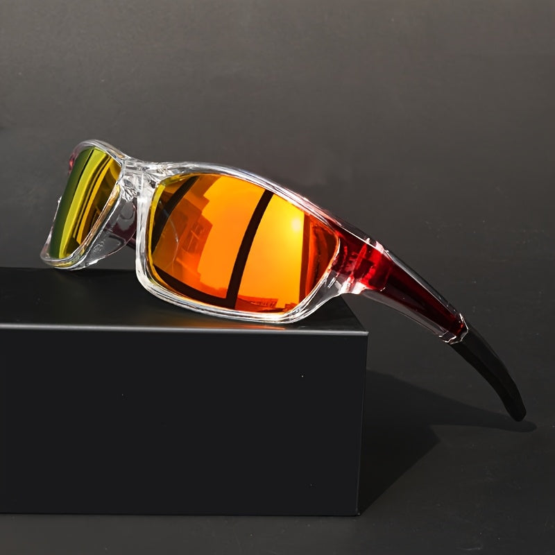 1pc Full-Frame Glasses Suitable for & - Lightweight PC Frame & Lens, Wide Temples (>139mm), Futuristic Modern Eyewear for Daily/Office Use, Holiday Gift (Christmas, Thanksgiving) - Durable Polycarbonate for Social Events