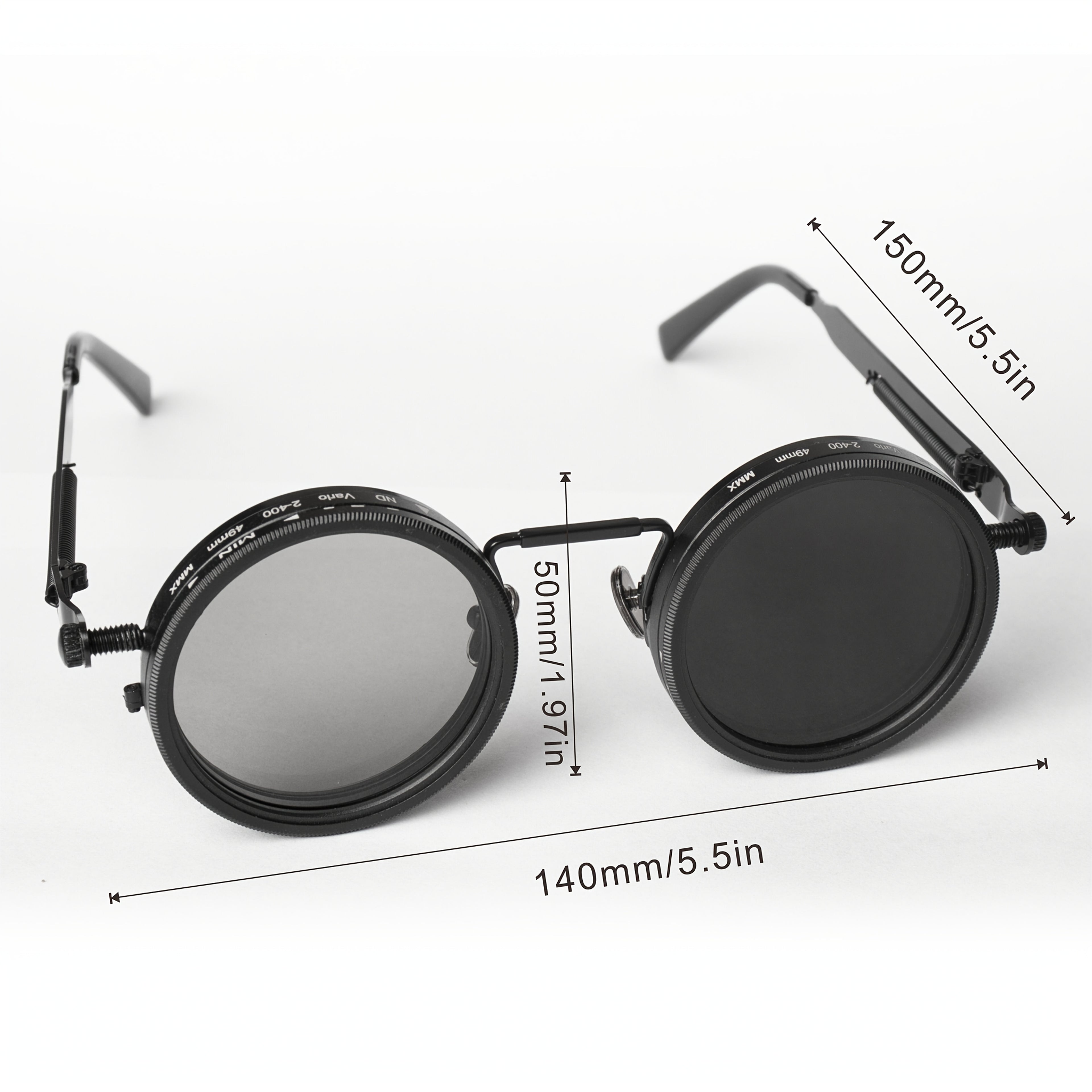 Industrial Punk Style Rotating Dimming Fashion Glasses, Spring Temple, Rotating Dimming, Flexible Adaptation to a Variety of Scenes, High Fashion