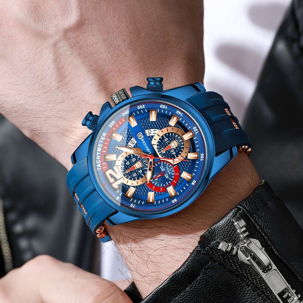 1pc Men'S Fashion Casual Quartz Watch, Silicone Strap, Date Display - Stylish Casual Wristwatch for Casual Attire, Casual Wristwatch | Sporty Watch Design | Quartz Movement, Thanksgiving, Christmas The Perfect Gift Reloj Para Hombre.