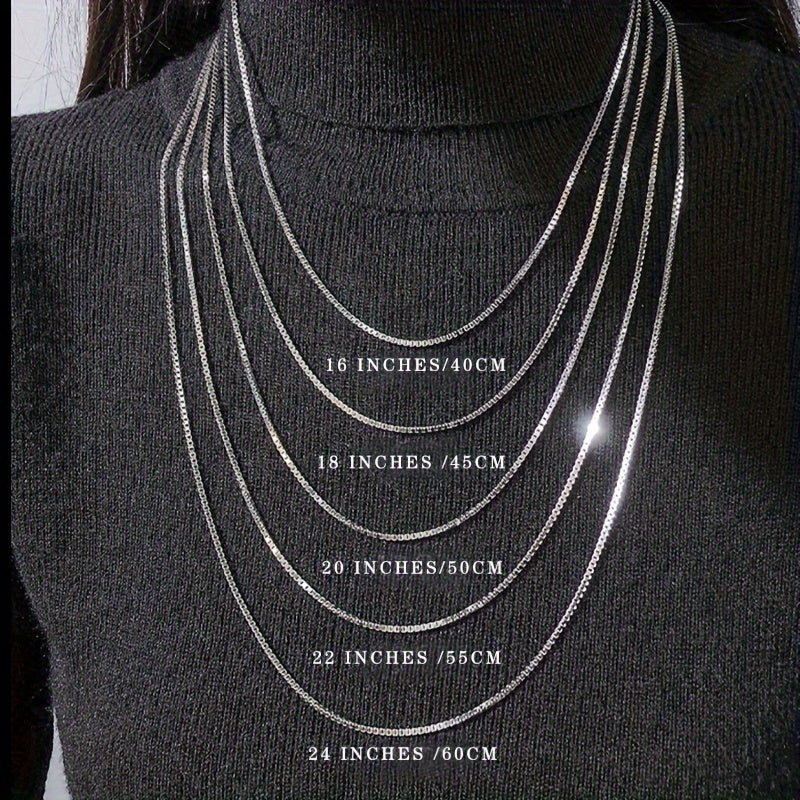 [Sterling Silvery Necklace] 925 Sterling Silvery Women's Necklace, Exquisite And Durable, Available In Sizes 16/ 18/ 20/ 22/ 24inch Cm, An Ideal Choice for Pendant Matching