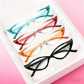 4pcs Stylish Cat Eye Reading Glasses with Rhinestone Accents - Gradient Color Frames, Durable Plastic, Metal Hinges, for Fashion-Forward Readers +1. 0 to +4. 0 Strength, Fashion Accessories|Cat Eye Design|Durable Plastic Frames, Cat Eye Glasses