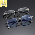 Fashionable Frameless Reading Glasses, Retro Elegant Style, Suitable for Clear Vision Indoors And Outdoors | for Use with Mobile Phone And Computer Screens