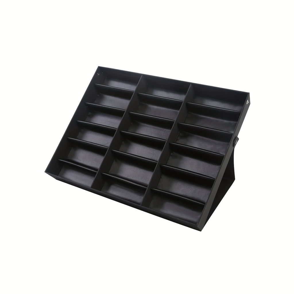 18 Grids Eyeglass Display Box Showcase Organizer Velvet Eyeglasses Collector Showcase Organizer Jewelry Tray Stand