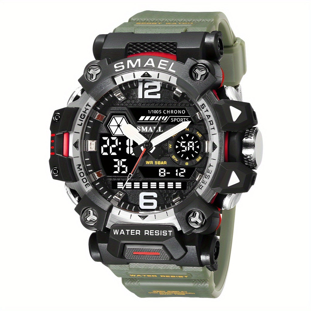 Smael'S Tactical Men'S Sports Watch Features a Military Design, Is Waterproof, Includes a Night Light, Alarm, Calendar, 24-Hour Indicator, And Displays The Week And Month, Making It Ideal for Outdoor Adventures