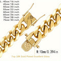 2pcs Golden Chain 18K Gold Plated Necklace And Bracelet Men 316L 316L Stainless Steel Cuban Chain