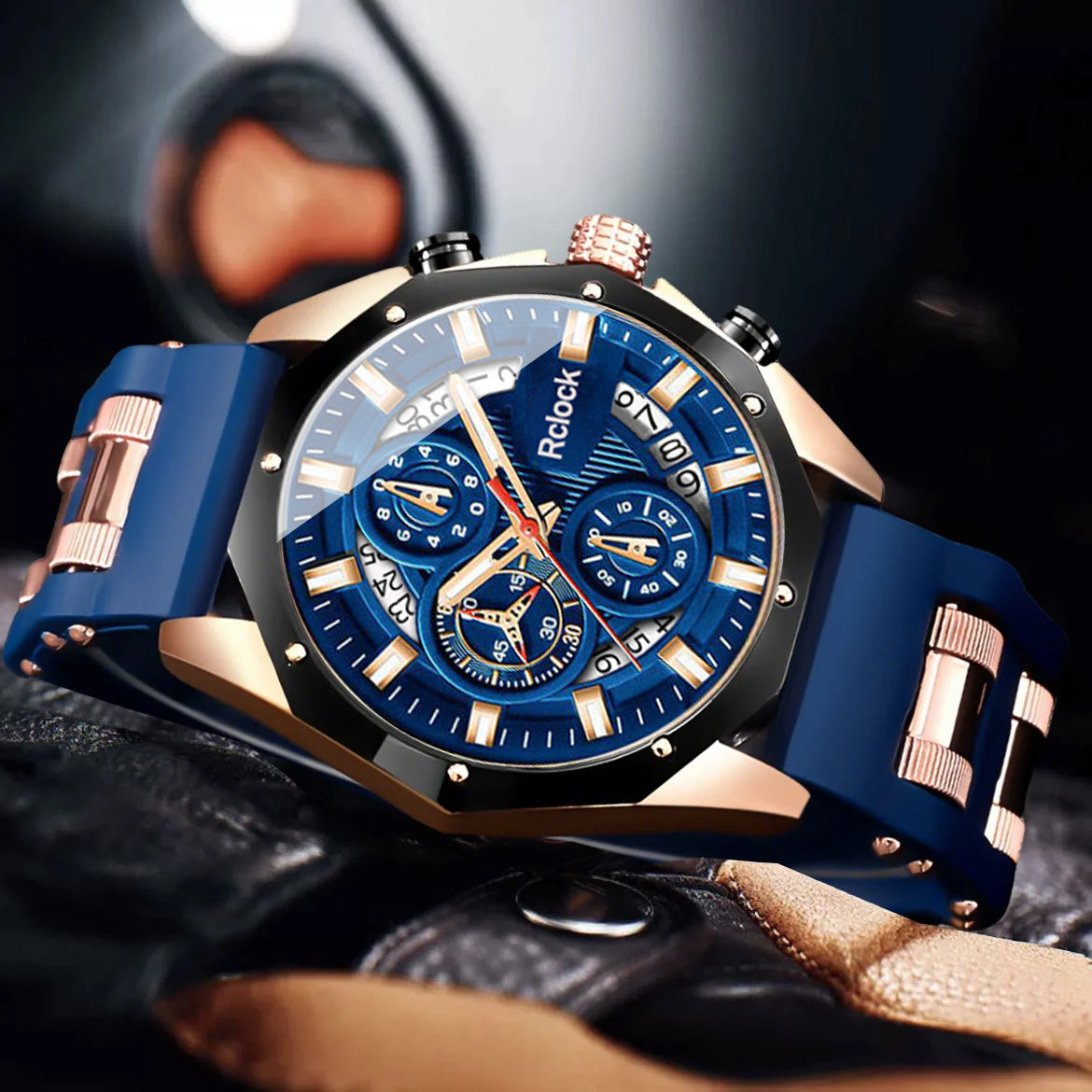[Fashion Men'S Quartz Watch ] 2pcs Casual Sports Men Watch Silicone Strap Calendar Display Ideal Men'S Valentine'S Day