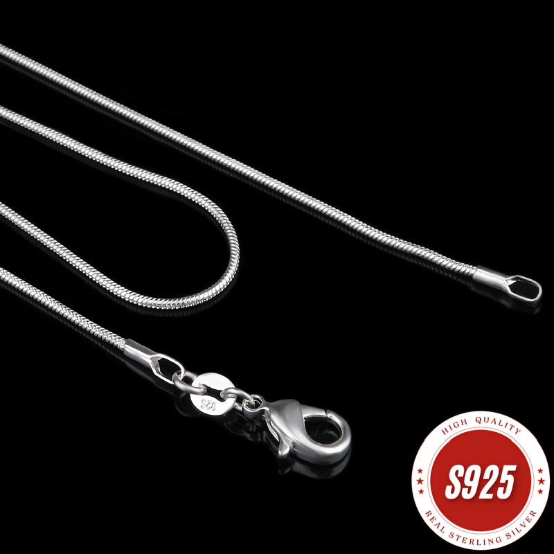 925 Sterling Silver Necklace, Handcrafted 1mm Round Snake Bone Necklace, Classic And Simple Design, Suitable For All Occasions - Christmas, Halloween, Valentine'S Day, Anniversaries Or As A Holiday Gift - Buy 2 Get 1 Free