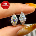 Shiny 1-carat Moissanite Earrings, 925 Sterling Silvery Hoop Earrings, Wedding Earrings, Valentine's Day Gifts, Luxury Jewelry for Women, the Best Gift for Your Beloved