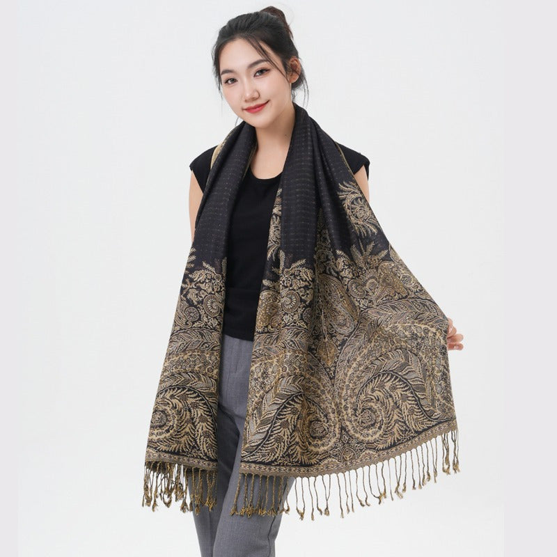 Phoenix Tail Thicker Paisley Pashmina Scarf