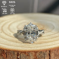 Elegant 2 Carat Oval Engagement Ring - Hypoallergenic S925 Sterling Silvery, Bohemian Style with Cross Goose Egg Design, Perfect for Weddings and Anniversaries, Perfect Gift for Her, 3.5g, Hypoallergenic, Women's, Bohemian, Elegant Style