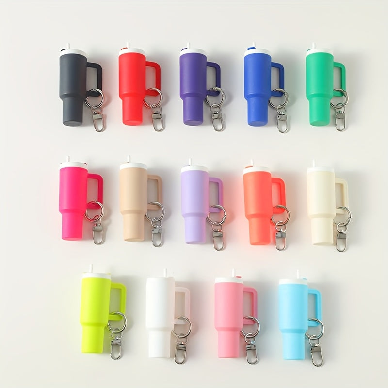 7/ 12pcs Mixed Color  Cup Keychains, Can Hold Lipstick,  Ornament Objects, A Perfect Gift for Others
