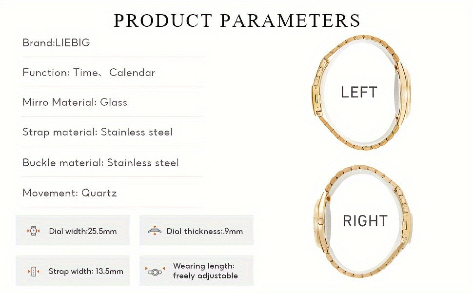 LIEBIG Luxury Fashion Women's Watch, Japan Original Movement Women's Casual Watch for Party Dating Holiday, Women's Elegant Watch for Women's Perfect Christmas Gift