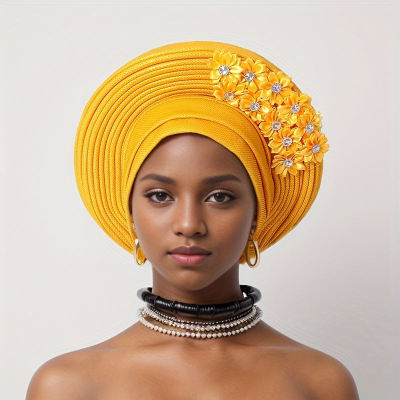 Handmade Elegant Aso Oke Headscarf for Women, Perfect for Weddings And Parties in Nigeria