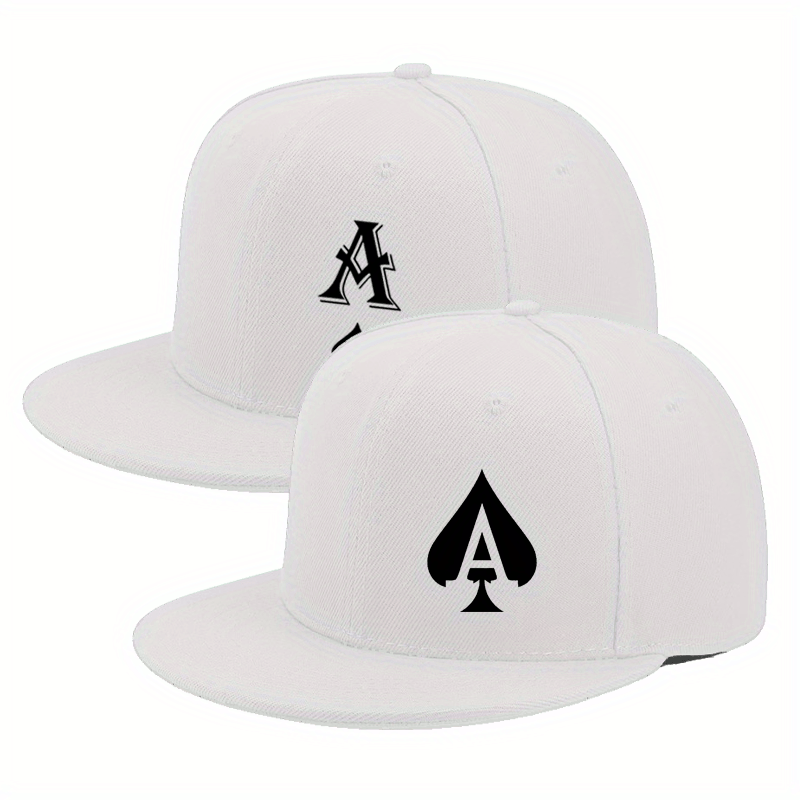 2D Flat - A Pair of Monogram-Style Fashion Hip Hop Baseball Caps for Both Men And Women, Featuring an Adjustable Fit, a Straightforward Casual Urban Design, a Flat Brim, Appropriate for Any Season, with a Distinctive Style