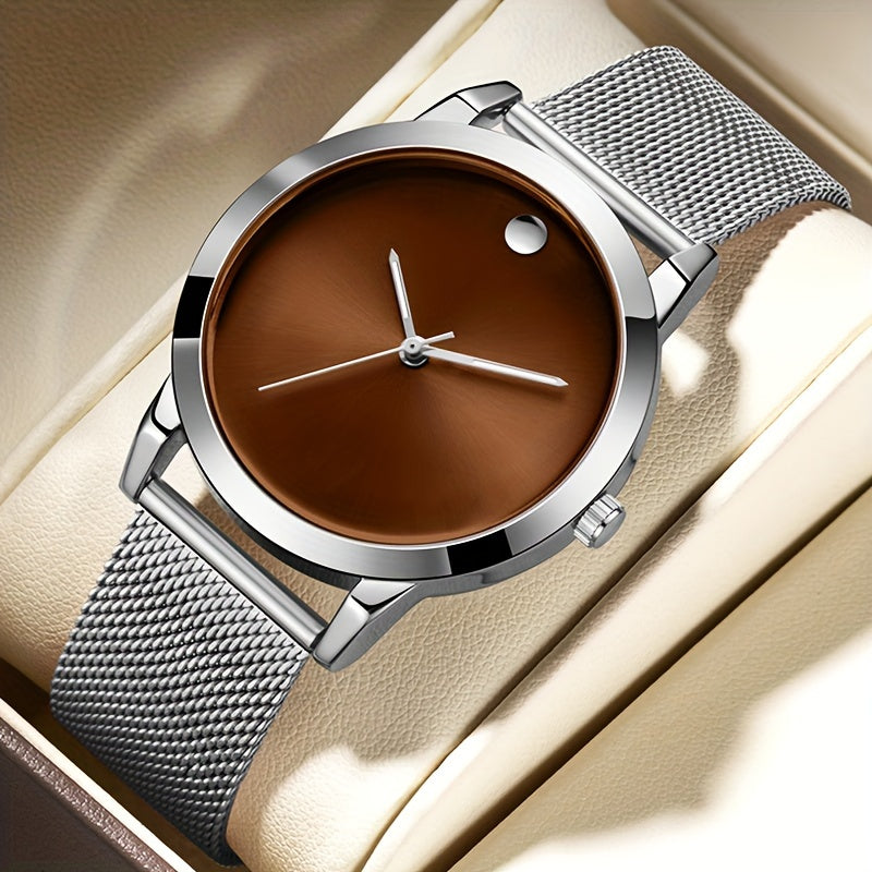 Mens Fashion Stainless Steel Band Watches Casual Simple Watches for Men, the Best Choice for Gifts