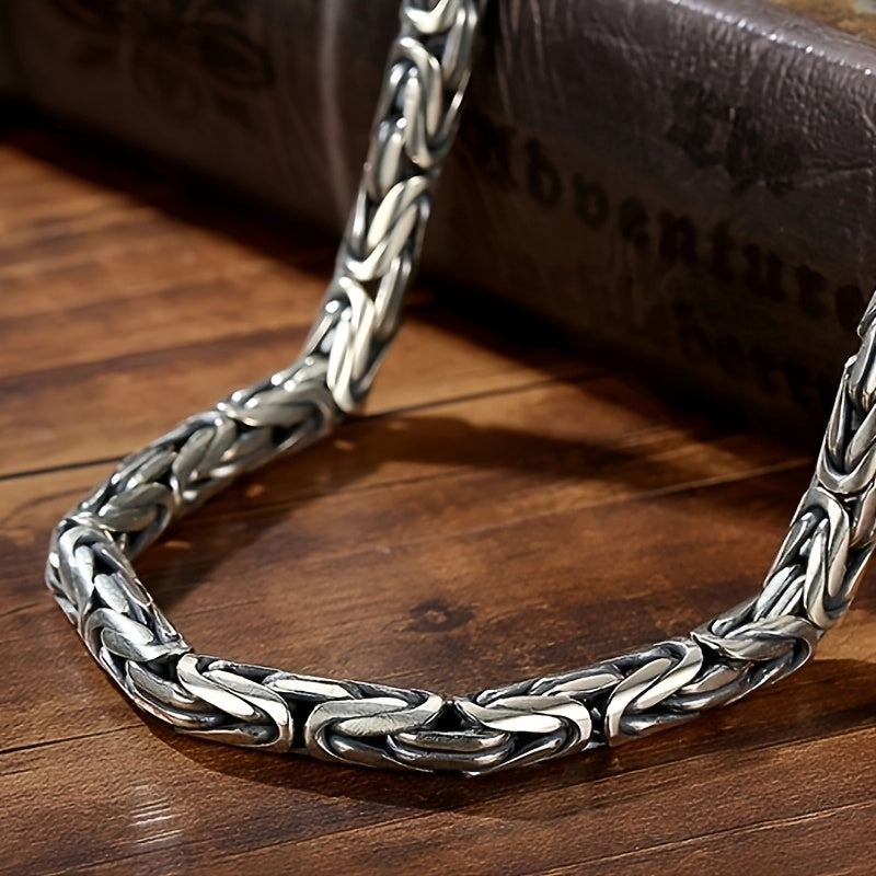 An S925 925 Silver Men'S Necklace, Hypoallergenic, a Unique And Versatile Fashion Accessory with a Classic Design, The Perfect Gift for Yourself Or Your Boyfriend