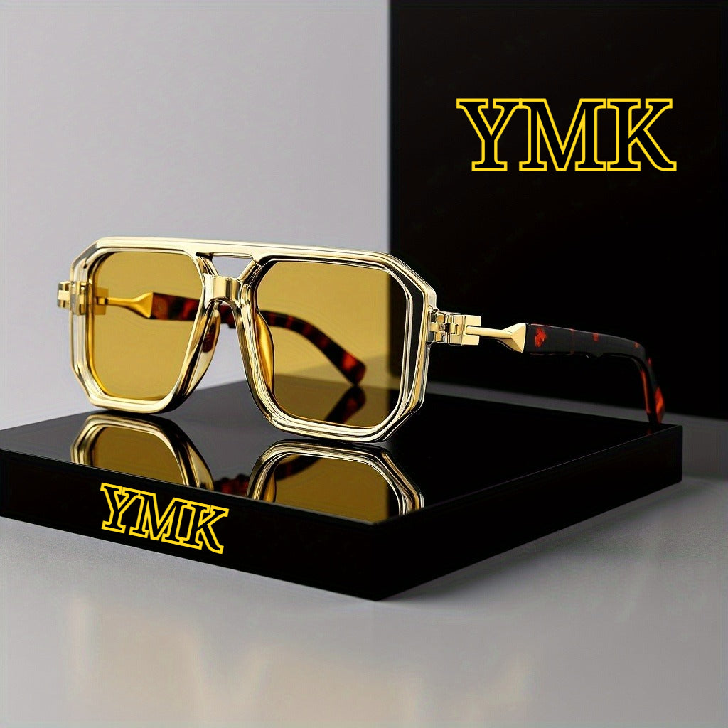 Unisex Oversized Square Retro, Tortoiseshell Arms, Fashion Shades for Men Women, Comes with Case and Cleaning Cloth, Ideal for Daily Wear