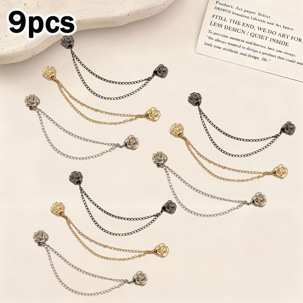 [9pcs Camellia T-Shirt] 9pcs Camellia T-Shirt With Adjustable Sleeve Straps And Snaps To Prevent The Hem/Sleeves From Being Too Long And To Provide An Adjustable Fit, Including Short Sleeves, Elegant Fastenings, And A Durable Design