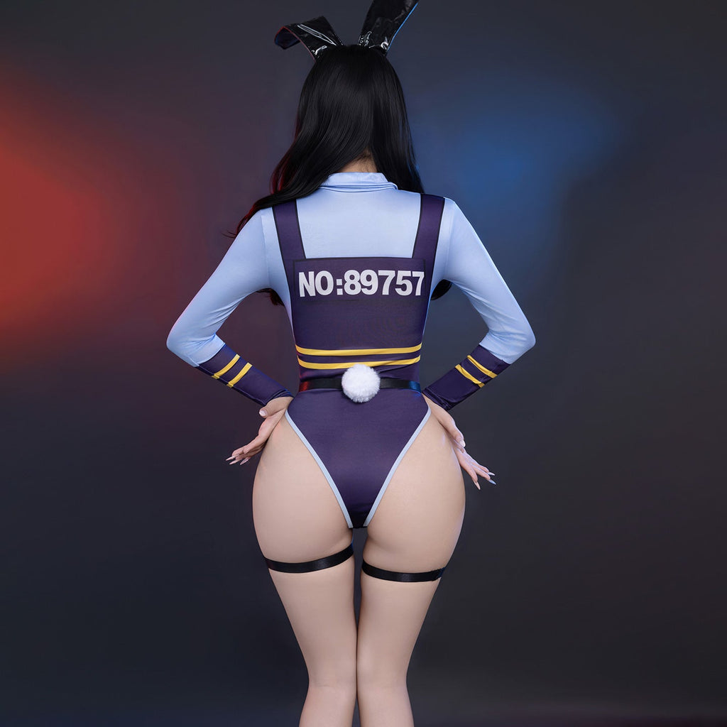 M-6411 Sexy Teasing Bunny Instructor Open-Crotch Onesie Set - Hot & Easy-Access Lingerie Outfit