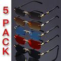 5pcs Frameless Gradient Glasses for Men & Women - Multi-Color (////) - Daily Wear, Parties, - No-Frame Accessories Suitable for Casual Style &