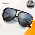 Unisex Double Bridge Sunglasses, Retro Shape Frame, Trendy And Versatile Glasses for Men And Women, Perfect for Cycling, Street Style, Party, Photography, And Everyday Fashion, Protection And Lightweight Design (Includes a Glasses Case)