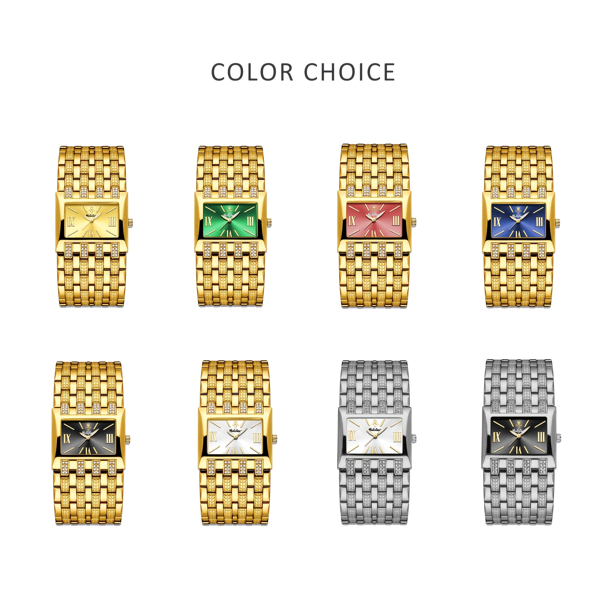 1pc Yalalusi Men'S Fashion Watch | Luminous Pointer, Business Golden, Casual Splicing Wristband, Easy Rhinestone Decoration, Gift Box And Strap Remover, Ideal For Father And Friends Gift