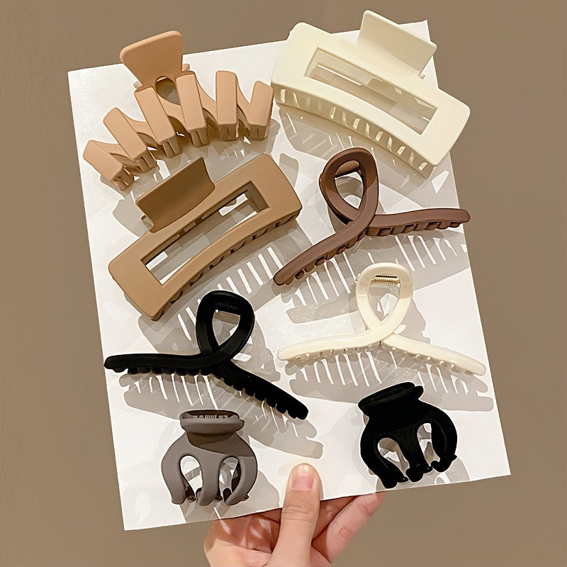 15pcs Simple Fashion Multi-color Plastic Hair Clip, Temperament Daily Joker Hair Accessories, Elegant Head Large Hair Clip Female, Style Random