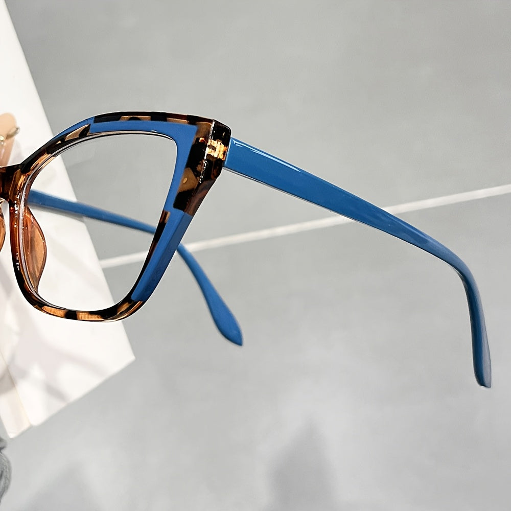 Elegant Cat Eye Reading Glasses for Women - Fashionable Color Block Design, Anti-Blue Light, +1.0 to +4.0 Strength