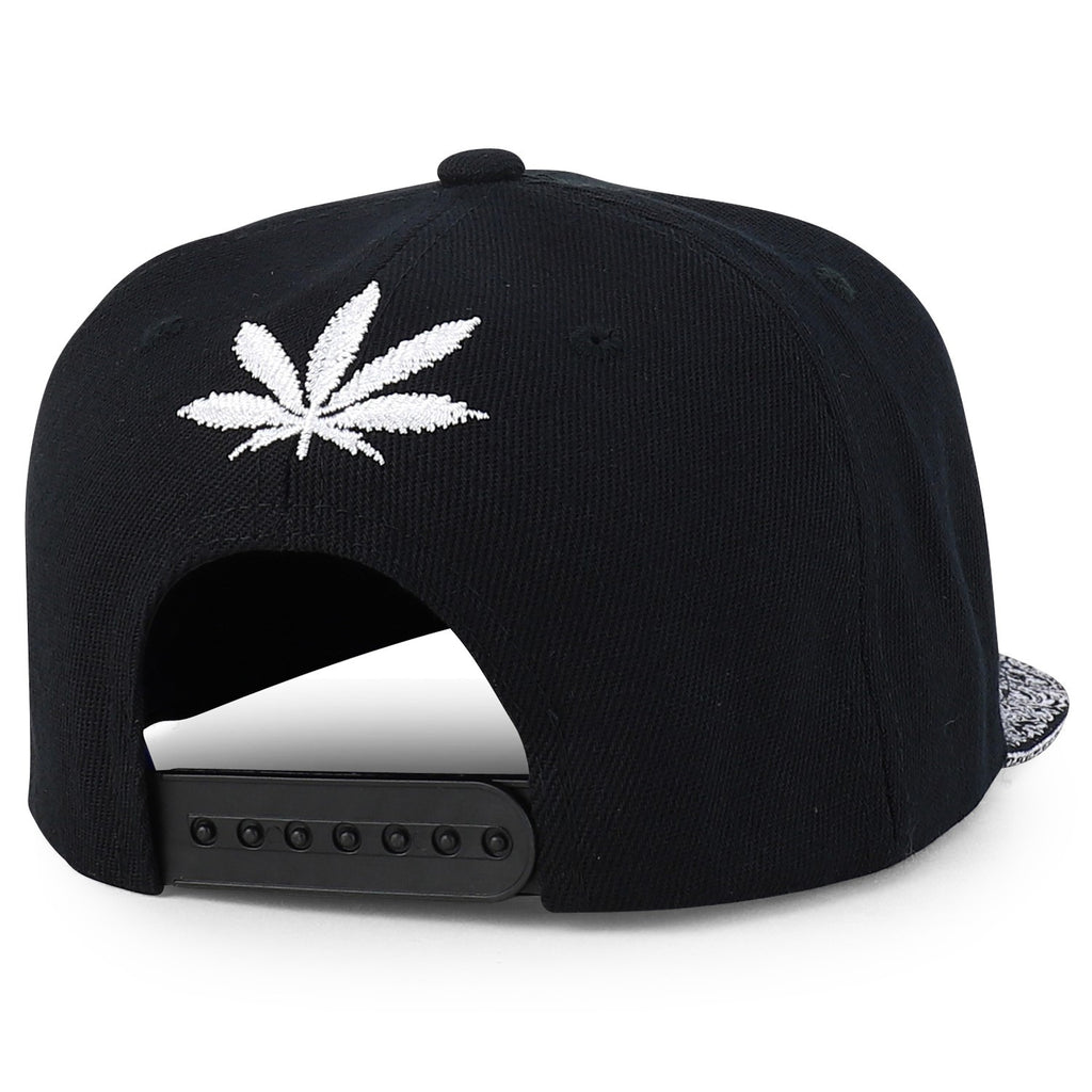 Rasta MJ Leaf 3D Embroidered Flat Bill Snapback Cap